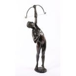 UPHUES, Joseph (1850-1911), "Bogenschütze", Bronze, H 57,5, auf dem Sockel signiert