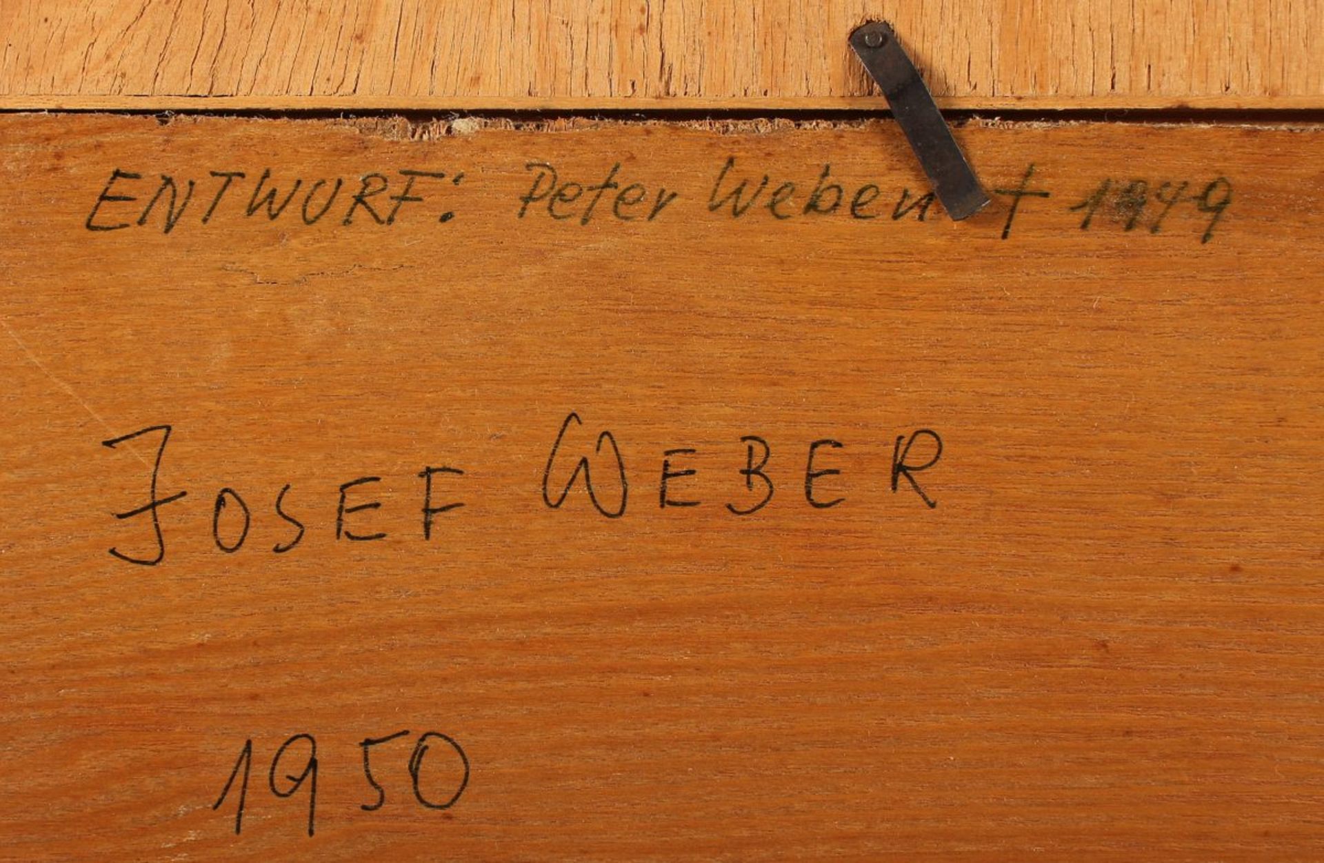HOLZBILD, intarsiert, 45 x 60, verso bez. Josef WEBER, 1959, R. - Bild 2 aus 2