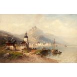 ASTUDIN, Nikolai von, "Rheinansicht bei Lahnstein", Öl/Lwd., 29 x 46,5, unten links signiert