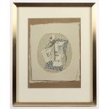 BRAQUE, Georges, "Verre et journal", Farblithografie, 39 x 28,5, nach der Arbeit von 1914, Maeght-