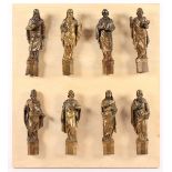 ACHT APOSTELFIGUREN, Bronze, Reste von Vergoldung, besch., H bis ca. 22, Jakob Daniel BURGSCHMIET (