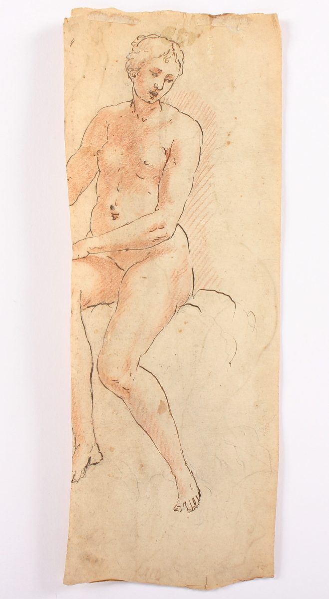 SCHIAVONE, Andrea Meldolla (ca. 1510/15-1563), zugeschrieben, "Weiblicher Akt", Tusche/Bleistift/ - Image 2 of 2