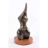 WYS, Stan (Stanislaw Wysocki *1949), "Frauentorso", Bronze, H 27, Marmorsockel, seitlich signiert