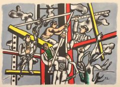 LEGER, Fernand, nach, "Les constructeurs", Farblithografie, ca. 28 x 40, Galerie Maeght, Mourlot,