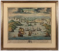 PLYMOUTH, kolorierte Kupferstichkarte, 43 x 58, Thomas Taylor, ENGLAND, 1.H.18.Jh., R.