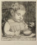 THOMA, Hans, "Junge mit Zuckerdose", Original-Radierung, 16,5 x 14, handsigniert, 1919, läs., R.