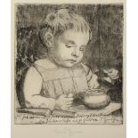 THOMA, Hans, "Junge mit Zuckerdose", Original-Radierung, 16,5 x 14, handsigniert, 1919, läs., R.