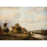 CORVER, J.C. (Niederlande um 1900), "Niederrheinische Landschaft", Öl/Lwd., 46 x 65, unten links