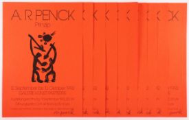 PENCK, A.R., 10 Ausstellungsplakate (Lithos.), Prinzip, 1992, je handsigniert, ungerahmt