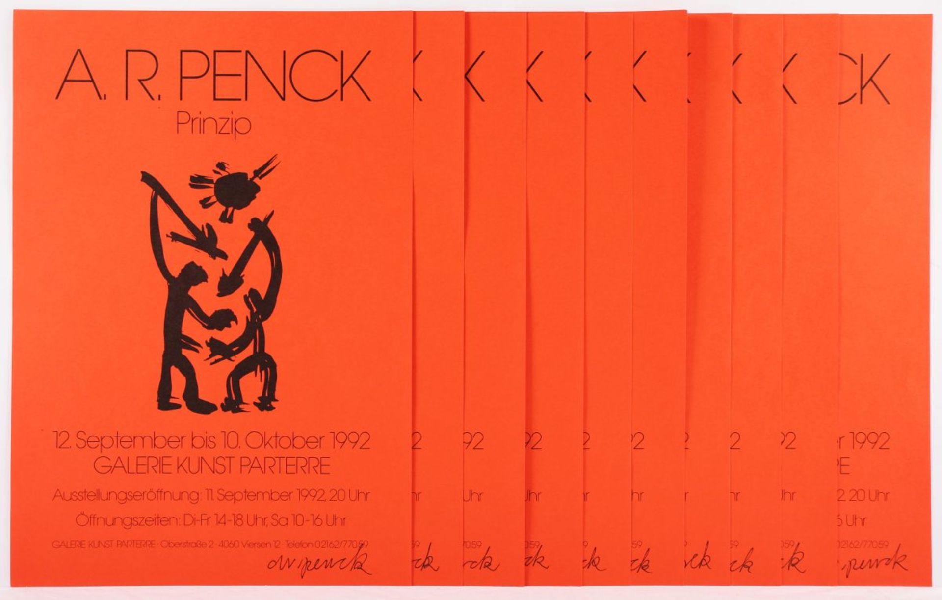 PENCK, A.R., 10 Ausstellungsplakate (Lithos.), Prinzip, 1992, je handsigniert, ungerahmt