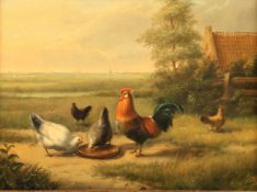 VAN LEEMPUTTEN, Cornelis (1841-1902), "Landschaft mit Federvieh", Öl/Holz, 17 x 24, unten links