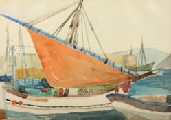 SCHNORRENBERG, Rose-Marie, "Segelboote", Aquarell/Papier, 33 x 47, unten links handsigniert und