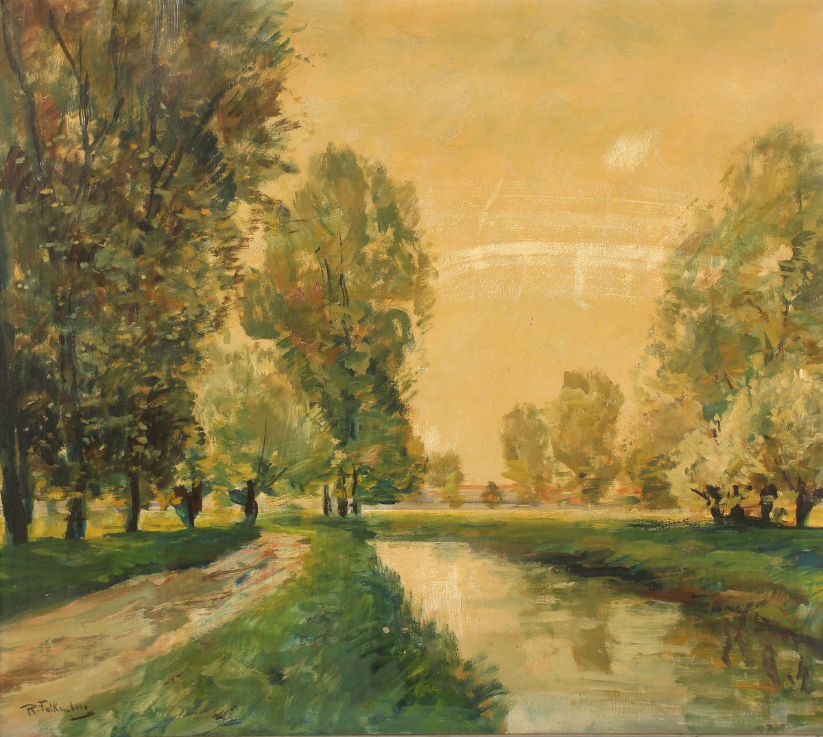 FALKENBERG, Richard (1875-1948), "Landschaft", Öl/Lwd., 70 x 80, unten links signiert, R. - Image 2 of 4