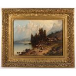 FORSTMANN, Arnold (1842-1904/14), "Alpenlandschaft", Öl/Lwd., 47 x 65, rest., unten links