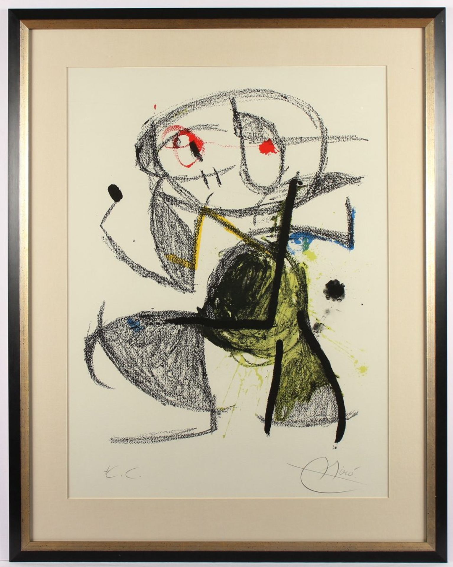 MIRO, Joan, "Composition", Farblithografie, ca. 67 x 51, bez. H.C., handsigniert, R. - Bild 2 aus 2