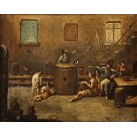 MAGNASCO, Alessandro (ca.1667-1749), zugeschrieben, "In der Taverne", Öl/Lwd., 21 x 26,5, rest., R.