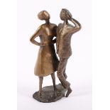 MAIZIERE, Eva de, "Paar", Bronze, H 18, unter dem Boden signiert und nummeriert 1/6