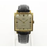 HERRENARMBANDUHR, Edelstahl vergoldet, Marke: ANKER, quadratisches Uhrgehäuse, 2,7, Automatik-