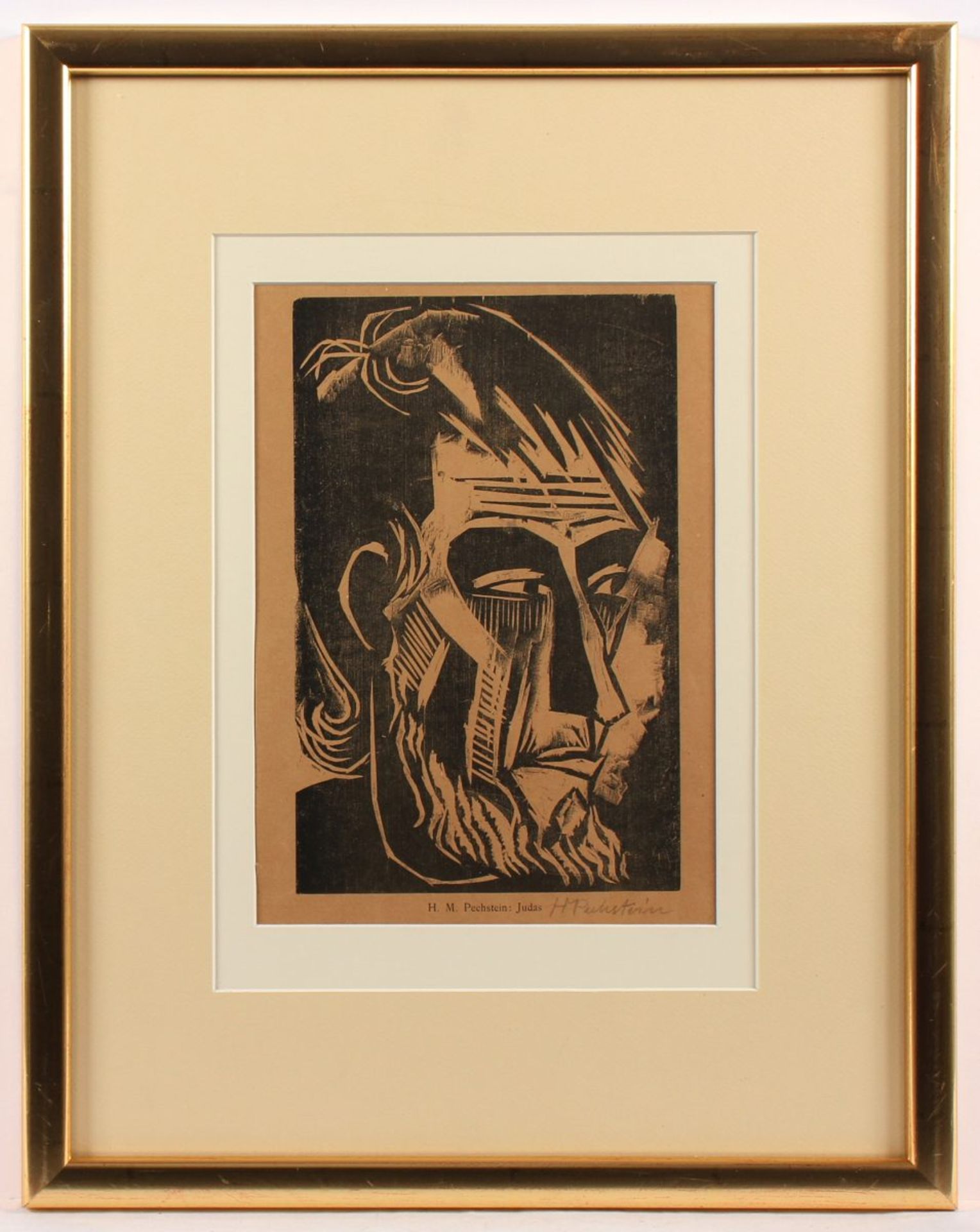 PECHSTEIN, Hermann Max, "Judas Ischarioth", Original-Holzschnitt, 24 x 15,5, 1919, eines von 100 Ex.