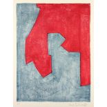 POLIAKOFF, Serge, "Composition rouge et bleue", Original-Farblithografie, 61 x 45,5, bez. "e.e.",