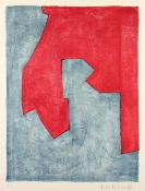 POLIAKOFF, Serge, "Composition rouge et bleue", Original-Farblithografie, 61 x 45,5, bez. "e.e.",