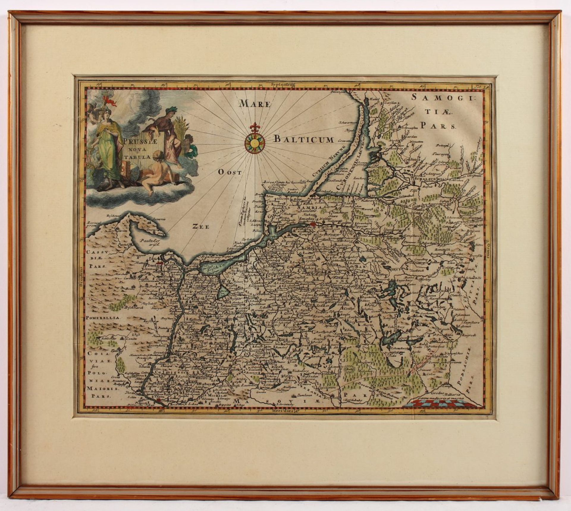 PREUSSEN, Clüver, Philipp, "Prussiae Nova Tabula", kolorierter Kupferstich, 27 x 32,5, Amsterdam