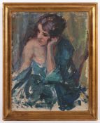 STEKKE, Marguerite (1886-1962), "Studie einer Frau", Öl/Lwd., 36 x 28, oben rechts signiert und "