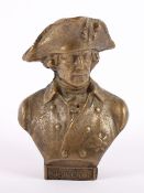 FRIEDRICH DER GROSSE, kleine Bronzebüste, H 13