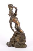 SANTI, L. (20.Jh.), "Flamenco Tänzerin", Bronze, H 25, am Sockel schwer lesbar signiert