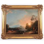 GARDON, L. (England wohl 19.Jh.), "Landschaft mit Figuren", Öl/Lwd., 62 x 77, doubliert, unten links