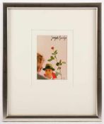 BEUYS, Joseph, "Ohne Rose tun wir's nicht", Farbmutiple (Kunstpostkarte), 14,5 x 10, 1972, signiert,