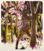 RICHTER, Daniel, "Im Wald", Original-Farblithografie, 38 x 32, monogrammiert, ungerahmt