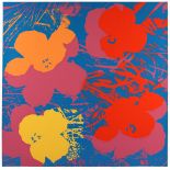 WARHOL, Andy, nach, "Flowers", Farbserigrafie/Karton, ca.92 x 92, verso in Blau gestempelt: Fill