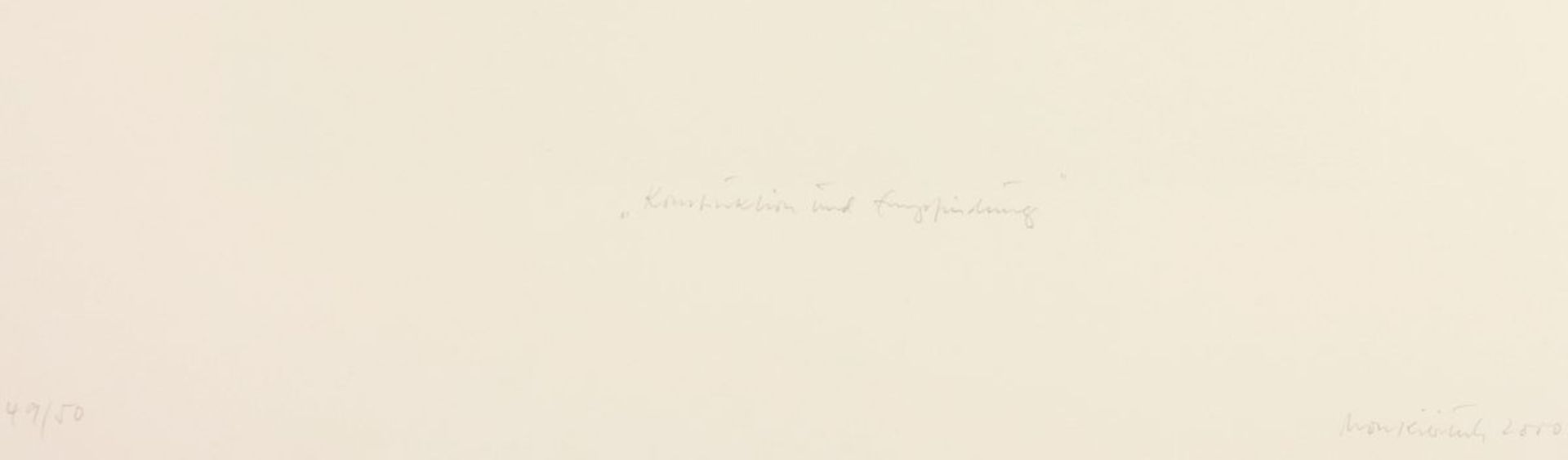 MONKIEWITSCH, Lienhard von, "Konstruktion und Empfindung", Farbserigrafie, 61 x 37, verso nummeriert - Bild 2 aus 2