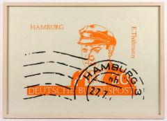 BREHMER, K.P., "E. Thälmann", Original-Farblinolschnitt, 38 x 54, verso handsigniert, 1966/67, R.