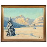 GEE, E. van (Maler um 1930), "Winterlandschaft in den Alpen", Öl/Lwd., 50 x 65, unten rechts