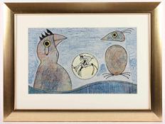 ERNST, Max, "Deux oiseaux en peril", Original-Farblithografie, 51 x 31, 1975 (nicht mehr bei Spies/