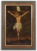 SAKRALMALER, 18.Jh., "Kreuzigung Christi", Öl/Lwd., 47 x 31, besch., R.