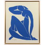 MATISSE, Henri, "Nu bleue", Farbserigrafie, 42 x 35, nach dem Original im Centre Pompidou, Paris,