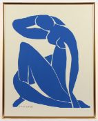 MATISSE, Henri, "Nu bleue", Farbserigrafie, 42 x 35, nach dem Original im Centre Pompidou, Paris,