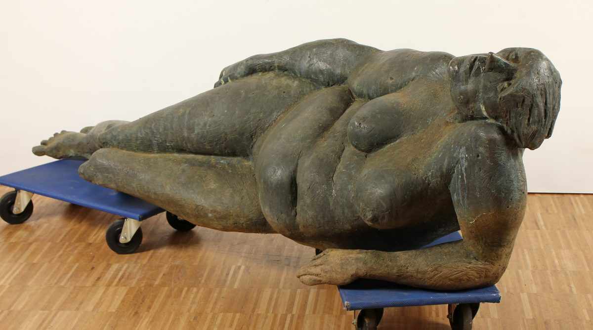 SEEMANN, Hans Henning, "Große Liegende", Bronze, L 196, teils natürliche Patina, 1959-64, Guss 3/ - Image 2 of 4