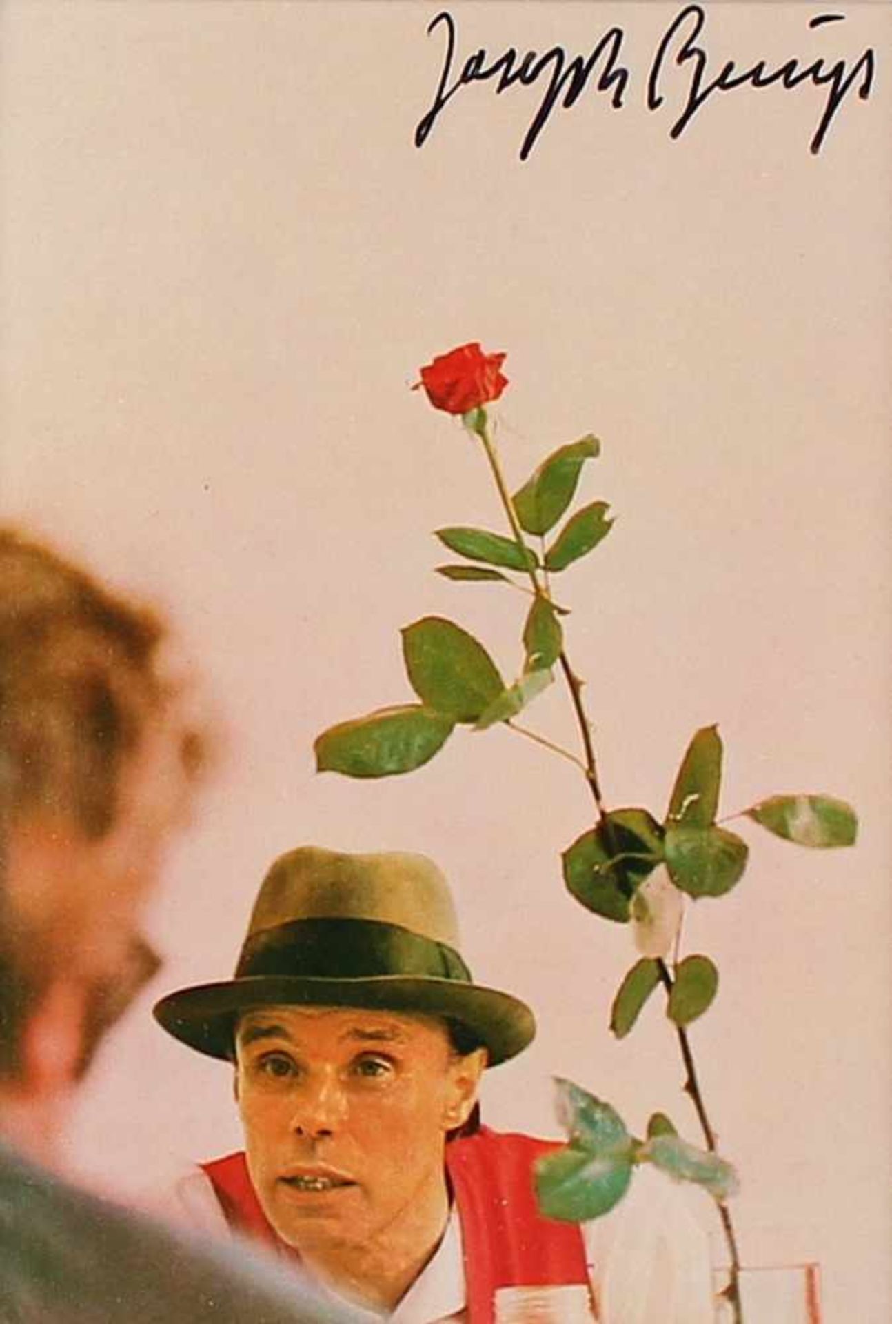 BEUYS, Joseph, "Ohne Rose tun wir's nicht", Farbmutiple (Kunstpostkarte), 14,5 x 10, 1972, signiert, - Bild 2 aus 2