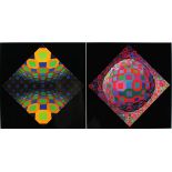 VASARELY, Victor, zwei Arbeiten, O.T., Farboffsets, 26 x 26, 1975, Edition du Griffon, ungerahmt