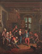 VAN OSTADE, Adriaen (1610-1685), Nachfolge des wohl 19.Jh., "Fröhliche Szene im Wirtshaus", Öl/Lwd.,