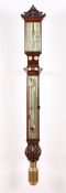 MARINE-BAROMETER, "Improved Sympiesometer", Mahagonigehäuse mit Quecksilbersäule, sowie Thermometer,