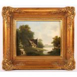 HARDEVELDT, V. (Maler um 1900), "Niederrheinische Landschaft", Öl/Holz, 22 x 28, unten links