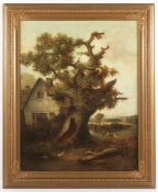 WYNANTS (Maler E.19.Jh.), "Landschaft mit Gehöft", Öl/Lwd., 91 x 71, min.besch., unten rechts