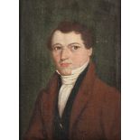 PORTRAITMALER UM 1830, "Bildnis des Heinrich Machui", Öl/Lwd., 19,5 x 15, besch., R.