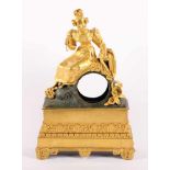 GEHÄUSE EINER FIGURENPENDULE, Bronze, vergoldet bzw. dunkelgrün patiniert, H 44, FRANKREICH, um