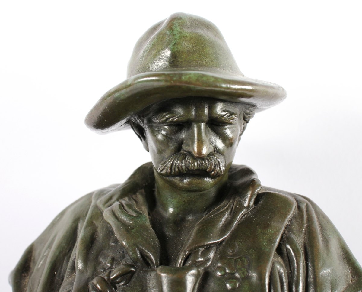 REUSCH, Friedrich Johann, "Eisenarbeiter", Bronze, H 37, auf dem Sockel signiert Reusch - Image 4 of 5